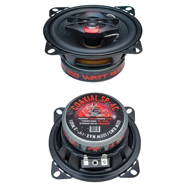 SP Audio SP-4C 2-Wege Koaxial Lautsprecher 10 Cm 120W Max 4 Ohm Auto-Car-image