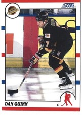 1990-91 Score Hockey NHL Dan Quinn #55 Vancouver Canucks Trading Card Golf +