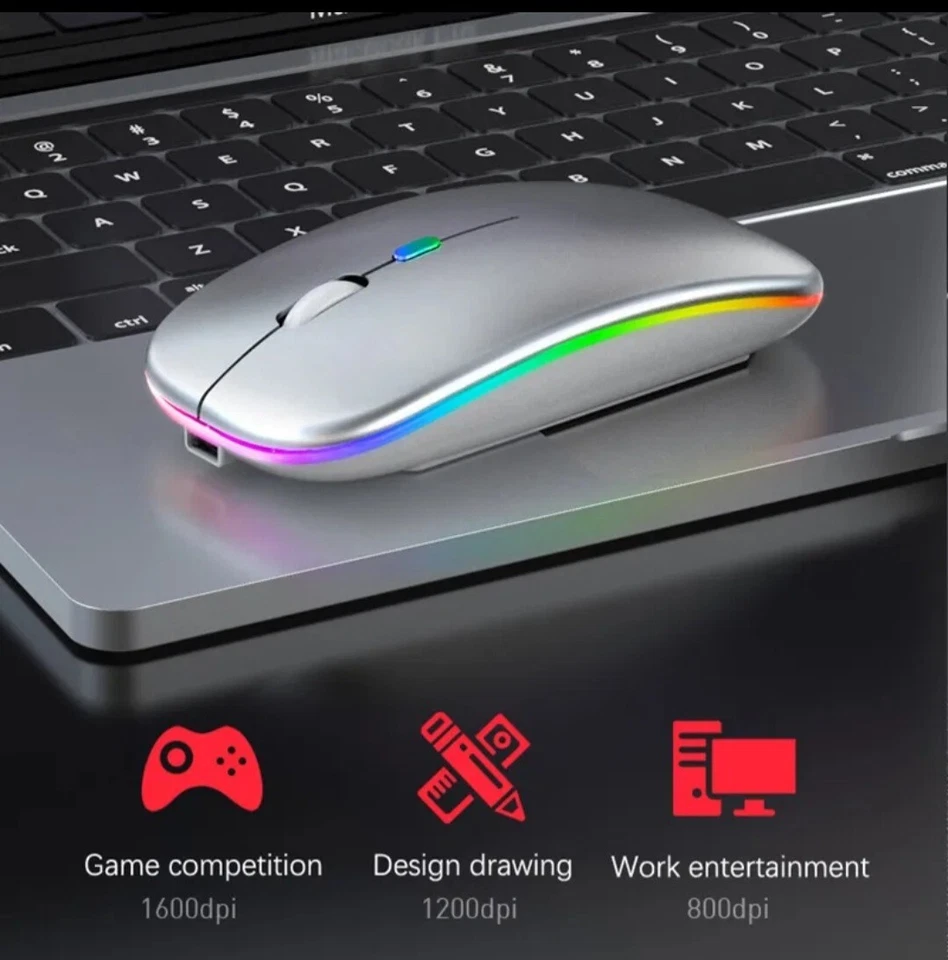 KBCASE Mouse for iPad, Wireless USB C Bluetooth LED Mouse, Type C... - Image 3 of 4