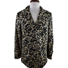 R.q.t. Womens Jacket Blazer Sz Small Black Tan Large Buttons Career 