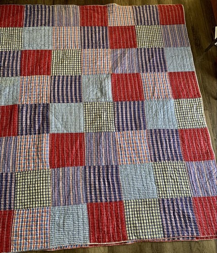 Pottery Barn Kids Patchwork Plaid Multicolor Twin Reversible Quilt & 1 Sham - Picture 2 of 12