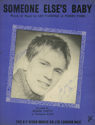 ADAM FAITH   : original UK 60s  Sheet Music :   Someone Else's Baby