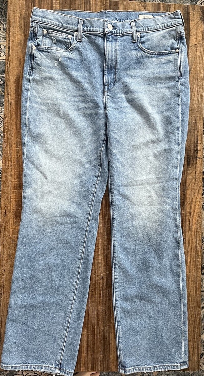 AYR the LaLa Denim Jeans in Blue Women's Size 34x30 HIGH RISE All