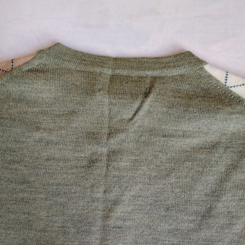 Brooks Brothers Sweater Womens Medium Cardigan Argyle Merino Preppy Granny Vtg - Picture 10 of 12