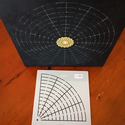 Quarter Mandala Stencil Large For Dot Painting Mandalas Template