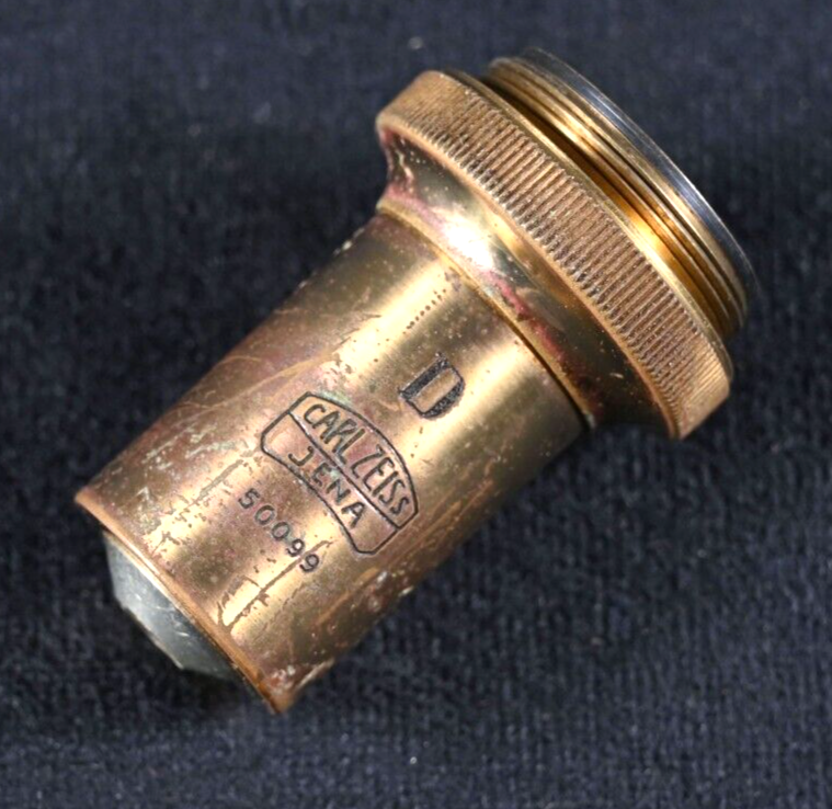 D Carl Zeiss Jena 40 0.65 0.17 Brass Microscope Objective, Part