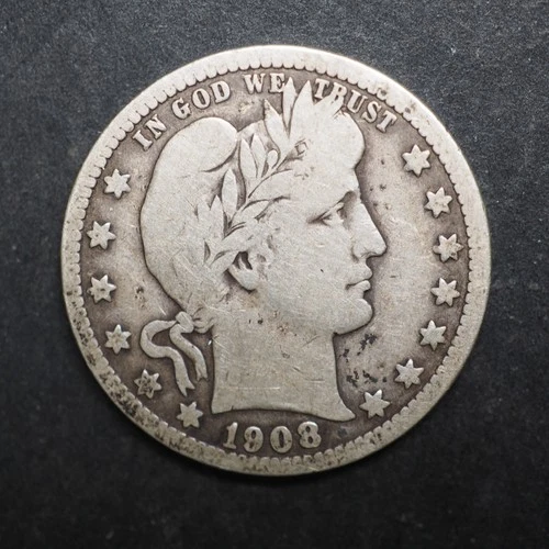 1908 *0 * BARBER SILVER QUARTER  ***NICE*** FREE SHIPPING   C2073