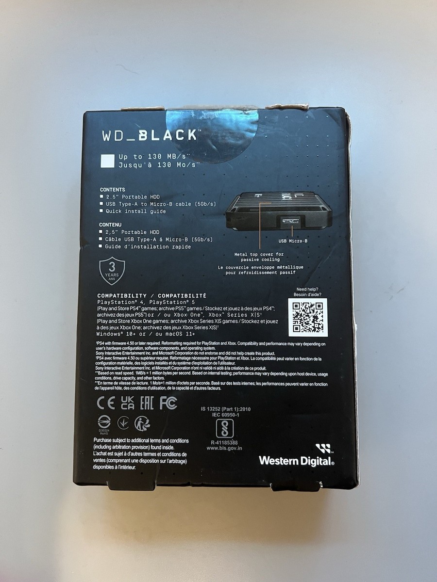 Western Digital Black P10 5TB,External,2.5 inch (WDBA3A0050BBKWESN