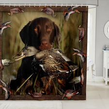 Duck Hunting Shower Curtain - Wild Animal Mallard Duck Bathroom Decor, Hunting