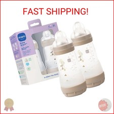 MAM 9oz Easy Start Anti-Colic Wide Neck Vented Baby Bottle, Medium Flow Breastfe