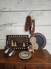 Primitive Christmas  Snowman Decor County Core Rustic Holiday Farmhouse