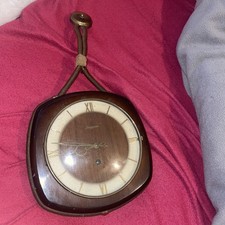  Dugena Wanduhr mechanisch Holz 1950" Display Requisite Restauration 