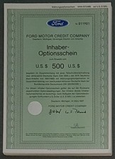 100 X Ford Motor Credit Company OS auf 500 USD 1987