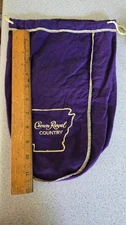 Crown Royal Country Purple Arkansas State Outline Drawstring Bottle Bag AR 1.75L