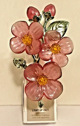 PINK FLORAL Wallflower Plug Scent Control NIGHTLIGHT 24/7 Bath Body Works FLOWER