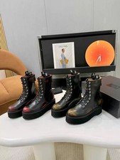 R13 Double Stack Platform Leather Punk Boots