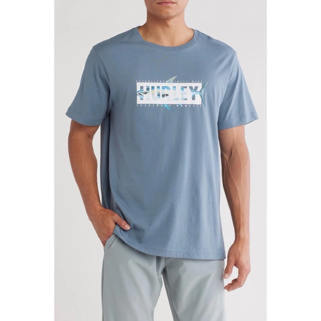 HURLEY NWT Men’s Tuna Cotton Graphic T-Shirt in Hypnotic-Size Medium