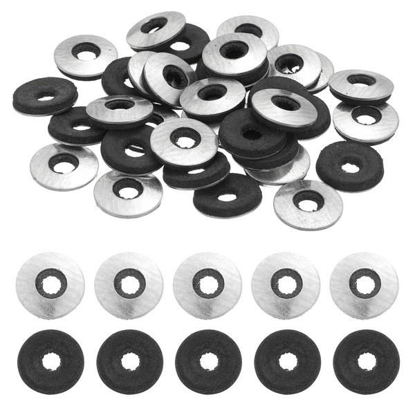 "110Pack 1/4\" X 5/8\" Carbon Steel Epdm Bonded Sealing Washers Cushioning Gasket"-image