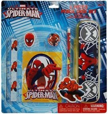 Marvel Ultimate Spider-Man 6 Piece Pencil Case Set Tin School Supplies New