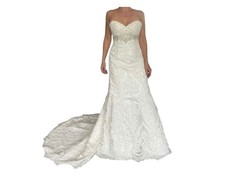 Strapless Lace Mermaid Wedding Dress 4 Beaded Train Bridal Imperial Ivory Bling