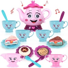 Musical Tea Playset Kids Tea Party Set and Teapot with Sounds for Kids