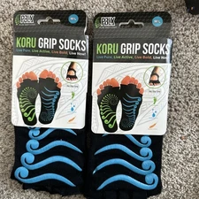 2 Pr YOGA PBLX Koru Toeless Grip Socks M/L Womens Shoe 7-12 Men’s Shoe 6-10