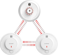 X-Sense Wireless Interlinked Smoke Alarms and Heat Alarm Scotland Bundle, 1 Heat