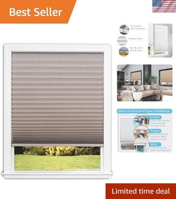 No Tools Easy Lift Trim-at-Home Cordless Pleated Light Blocking Fabric Shade ...