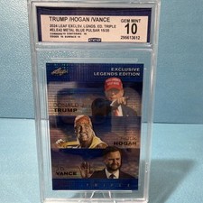 15/20 Leaf 2024 Legends Triple ELE-42 Blue Pulsar Gem Mint 10 Trump Hogan Vance 