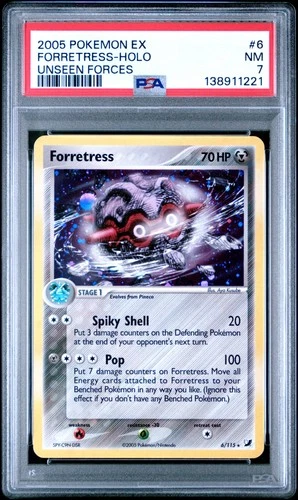 FORRETRESS #6 HOLO - 2005 POKEMON EX UNSEEN FORCES PSA 7
