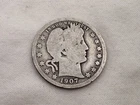 1907 S U.S. Barber Twenty-Five Cent Silver Coin NB-14
