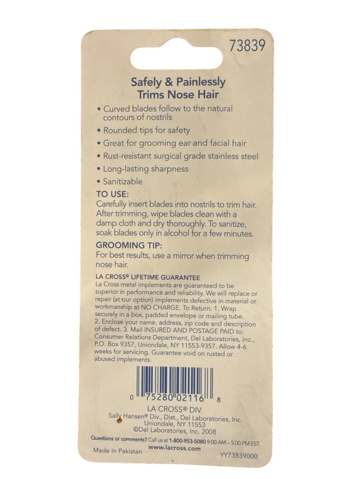 #73839 Tijeras para cabello nariz cruzada Sally Hansen La puntas de seguridad redondeadas desinfectables Foto 2 de 4