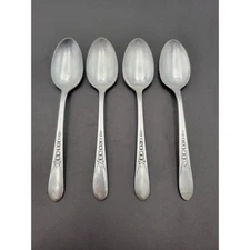 WM Rogers Mfg Set 4 Teaspoons PRISCILLA LADY ANN Silverplate Flatware Vtg Discon