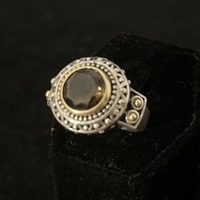 Designer NF Sterling 14k Smokey Quartz Ring Sz 7 925 Bold
