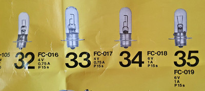 Tonlampe für 16mm Projektor von OSRAM, Philips, Atlas,Thorn, Fuji 4V/0,74A 6V/1A