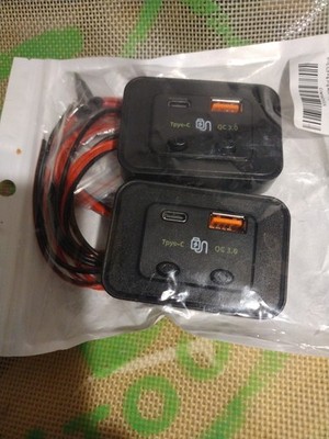 2PCS Car Charger Outlet Socket, Dual USB QC3.0 & PD Quick Charge, for RV Marine
