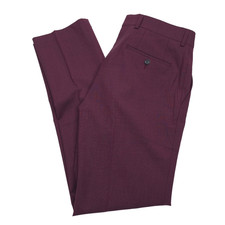 Bar III Active Wool Suit Pants Mens Size 30 X 30 Skinny Fit Stretch Solid Red