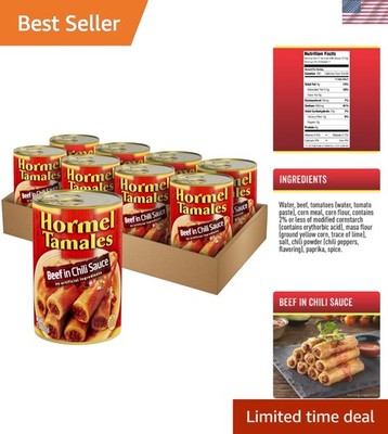 Delicious Ready-to-Eat Beef Tamales 8-Pack - Flavorful, Protein-Rich Treat