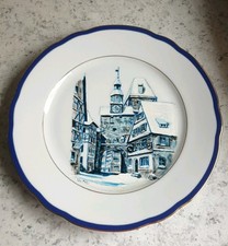 Sammler TELLER Schirnding Echt Kobalt Rothenburg o.d.Tauber 1981 ECHT HANDBEMALT