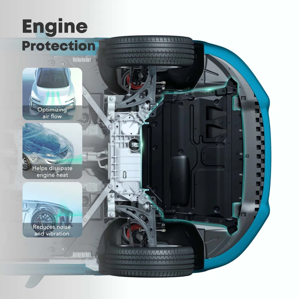 Protector contra salpicaduras de motor inferior central para BMW 528i 640i 535i 535i GT 640i Gran Coupé Foto 4 de 4