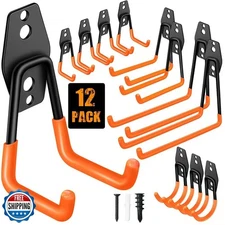 Fosiweelo Garage Hooks Pack of 12, Garage Storage System Hooks for Hanging La