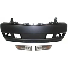 Front Bumper Cover Kit For 2007-2014 Cadillac Escalade Primed With Fog Light