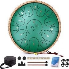 Steel Tongue Drum 15 Notes 14 Inch D-Key Panda Balmy Drum Percussion Instrument