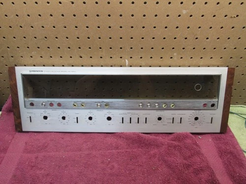 Vintage Pioneer SX-1250 Stereo Receiver Faceplate w/ Walnut Side Rails Face