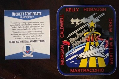 BARBARA MORGAN signed  STS-118 ENDEAVOUR Crew ORIGNIAL NASA DECAL