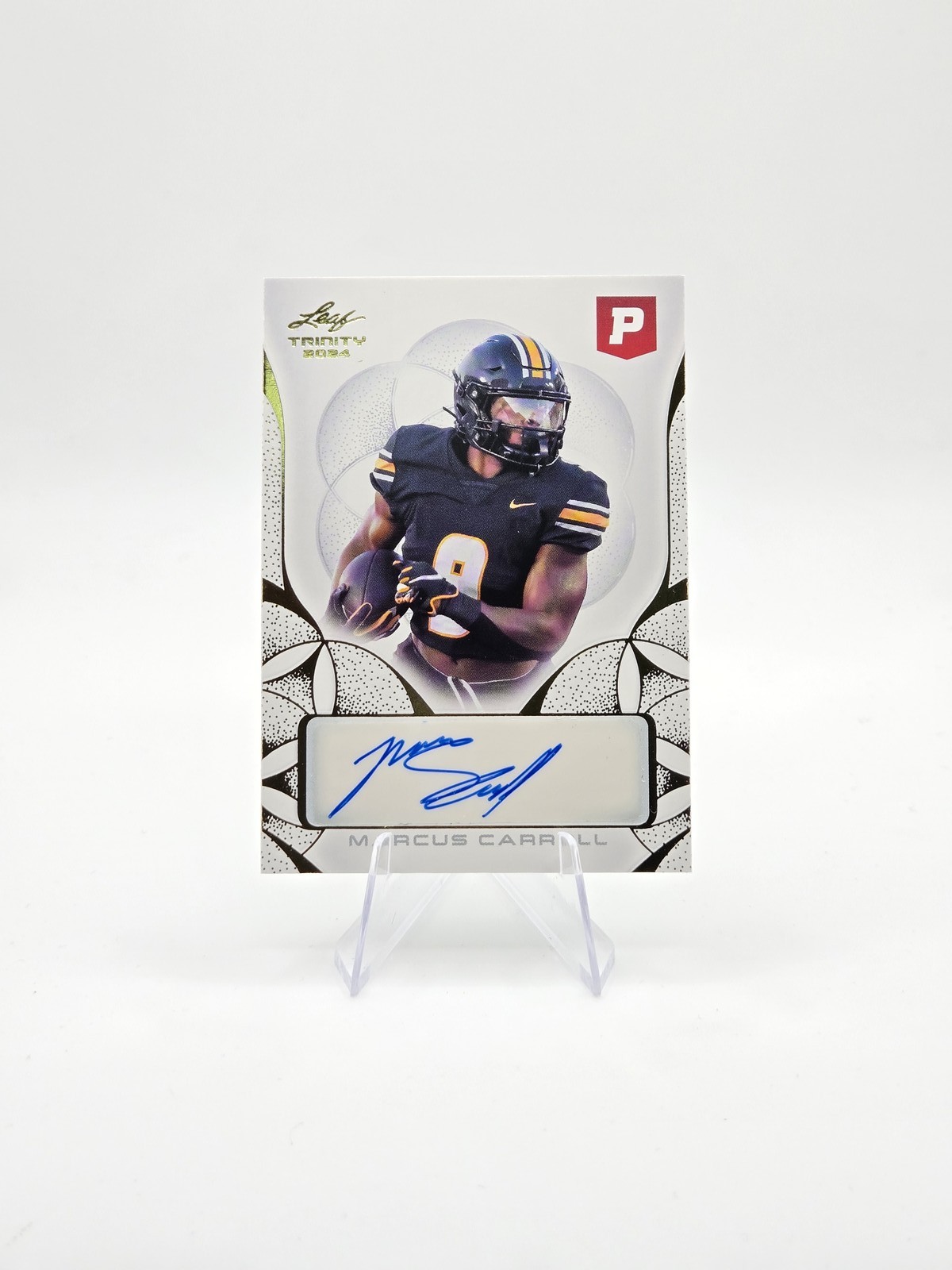 Marcus Carroll 2024 Leaf Trinity Pristine Football Autographs SP #BA-MC3 B