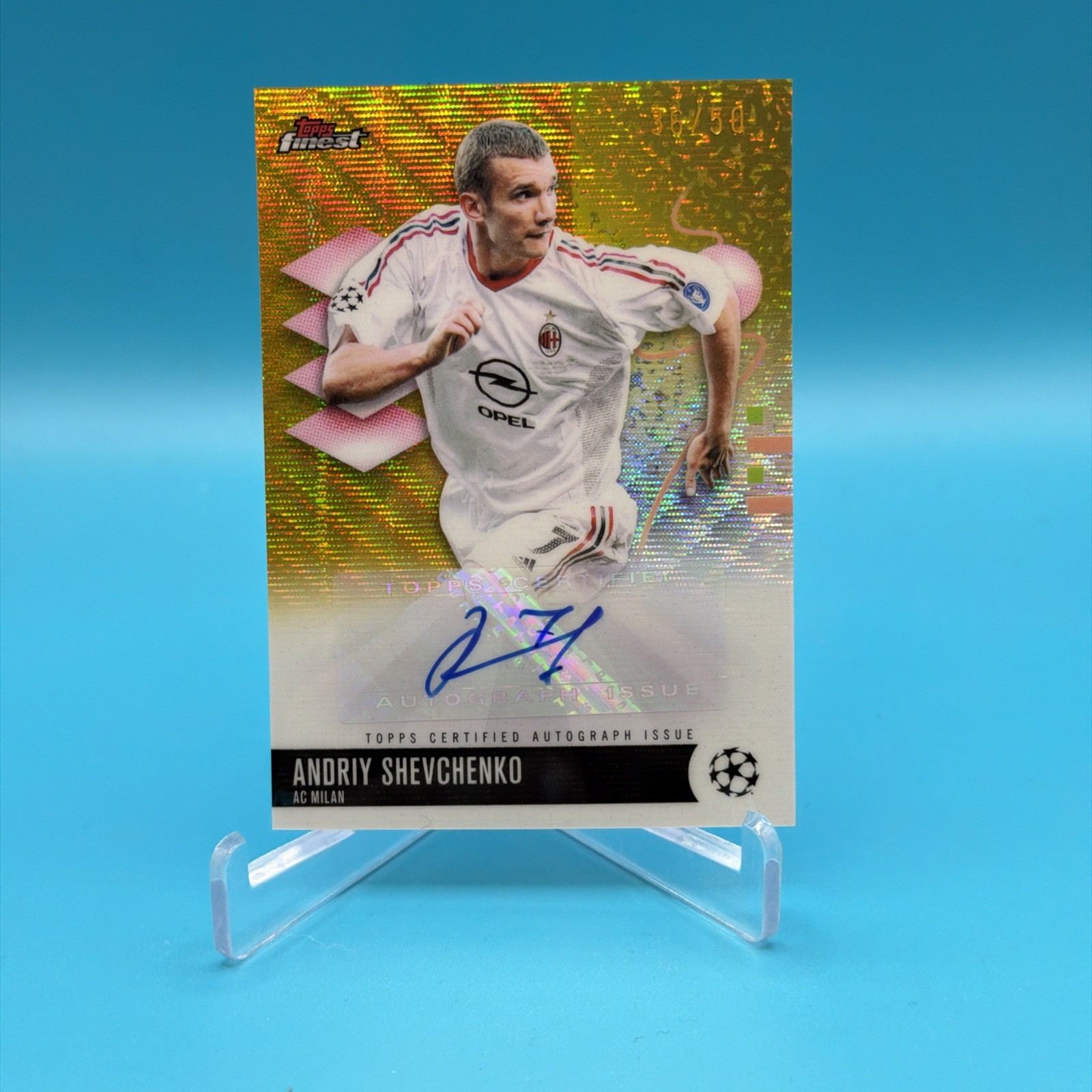 2025-26 Topps Finest UEFA Club Competitions Shevchenko Auto AC Milan /50 #BA-SV