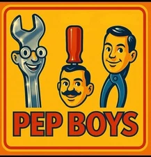 Pep Boys PARTS STORE Mechanic Service Vintage  Style Metal Sign