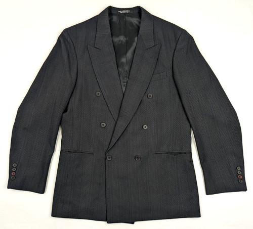 Prince Egon von Furstenberg 40L DB Peak Lapel Blazer Roped Shoulder Yugoslavia