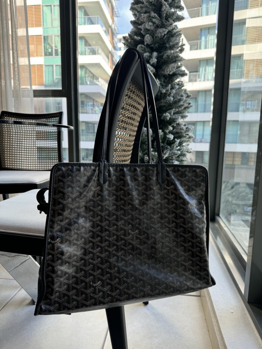Goyard Hardy PM Bag in Black Leather Shoulder Tote Pet Carrier | eBay